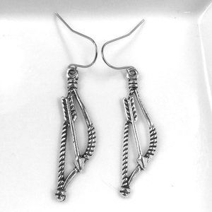 Miniature Bow and Arrow Archery Friendship Charm Earrings